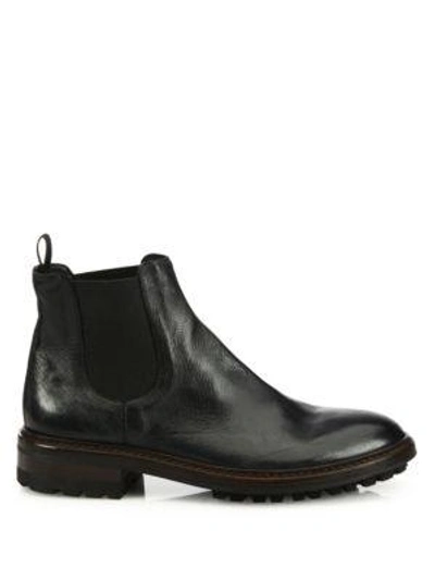 Shop Frye Greyson Chelsea Leather Boots In Black