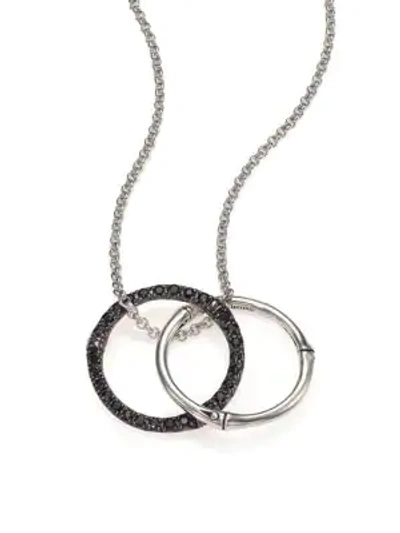 Shop John Hardy Women's Bamboo Black Sapphire & Sterling Silver Medium Round Pendant Necklace