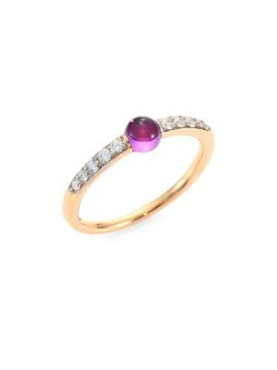 Shop Pomellato Women's M'ama Non M'ama Diamond, Amethyst & 18k Rose Gold Ring