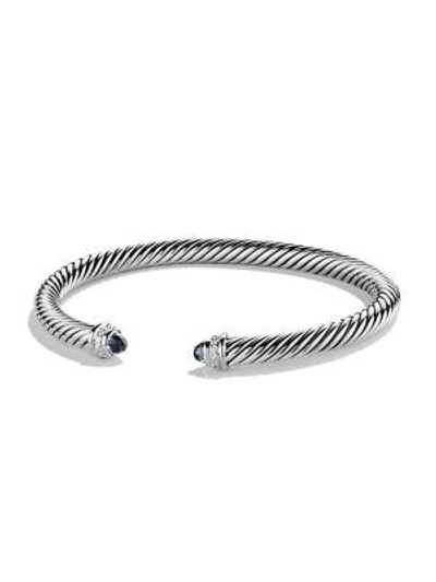 Shop David Yurman Cable Classics Bracelet With Diamonds In Silver