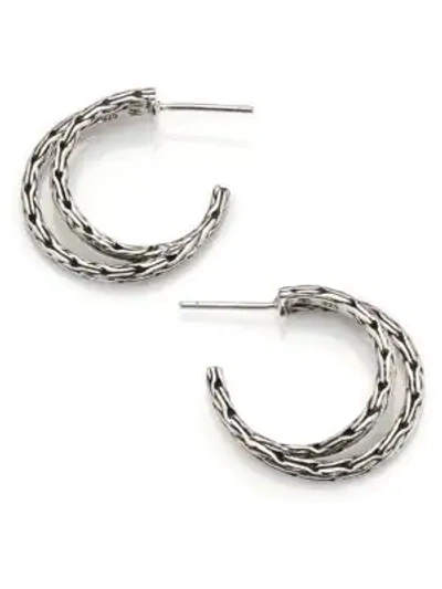 Shop John Hardy Women's Classic Chain Sterling Silver Double Hoop Earrings
