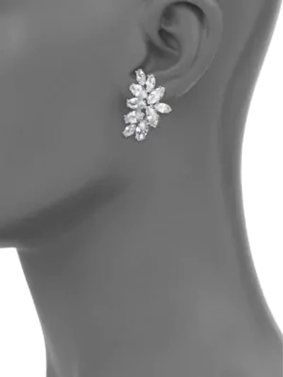 Shop Fallon Crescent Crystal Stud Earrings In Silver