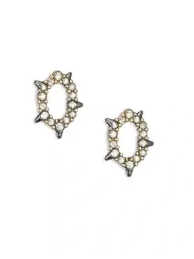 Shop Alexis Bittar Spiked Crystal Stud Earrings In Gold