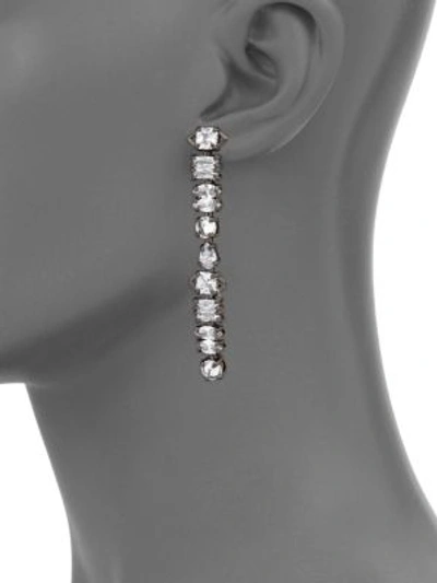Shop Fallon Jagged Edge Linear Drop Earrings In Silver