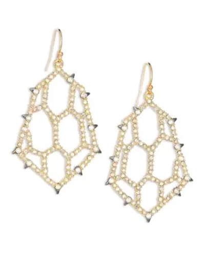 Shop Alexis Bittar Elements Spiked Crystal Honeycomb Drop Earrings In Gold