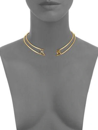 Shop Alexis Bittar Elements Mosaic Futurist Hinged Collar Necklace In Gold