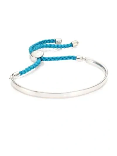 Shop Monica Vinader Fiji Sterling Silver Friendship Bracelet/turquoise