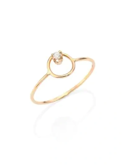 Shop Zoë Chicco Diamond & 14k Yellow Gold Circle Ring