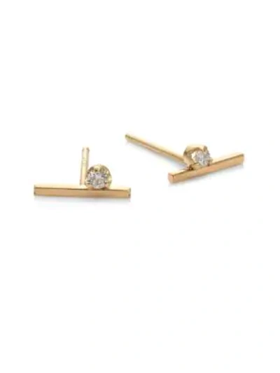 Shop Zoë Chicco Diamond & 14k Yellow Gold Stud Earrings