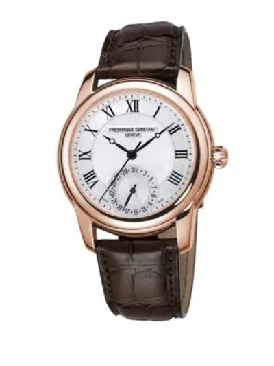 Shop Frederique Constant Classics Manufacture Automatic-self-wind Stainless Steel Watch In Dark Brown