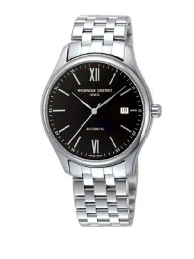 Shop Frederique Constant Classics Index Automatic-self-wind 5atm Stainless Steel Watch In Silver