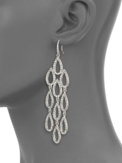 Shop Abs By Allen Schwartz Pave Chandelier Earrings In Silver