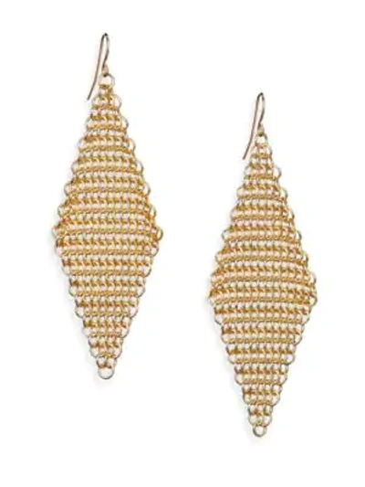 Shop Abs By Allen Schwartz Chain Mesh Drop Earrings In Gold