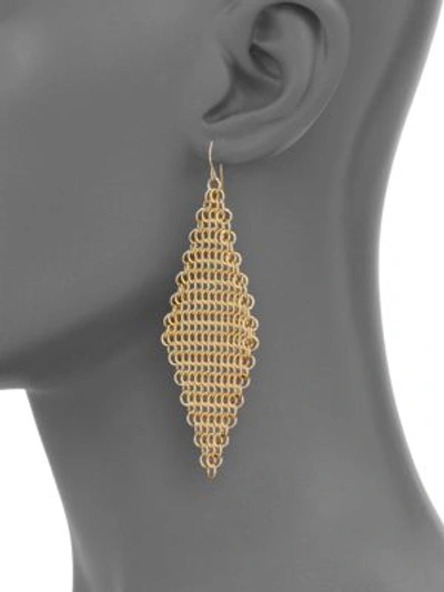 Shop Abs By Allen Schwartz Chain Mesh Drop Earrings In Gold