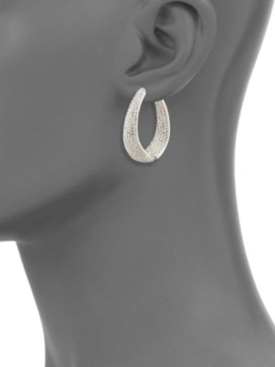 Shop Adriana Orsini Crystal Pavé Twist Hoop Earrings/1.25" In Silver