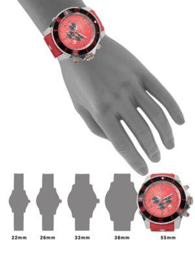 Shop Kyboe! Stainless Steel Chronograph Watch In Red