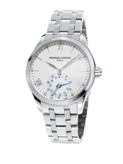 Shop Frederique Constant Horological Swiss-quartz Stainless Steel Smart Watch In Silver