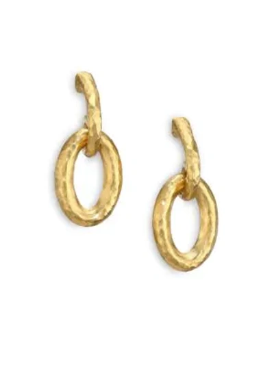 Shop Gurhan Women's Hoopla 24k Yellow Gold Galahad Drop Hoop Earrings