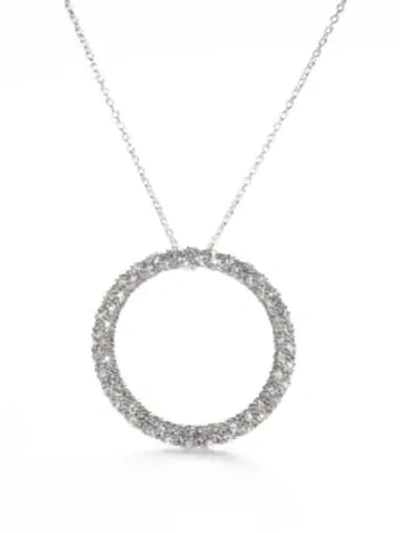 Shop Adriana Orsini Pavé Circle Necklace In Silver