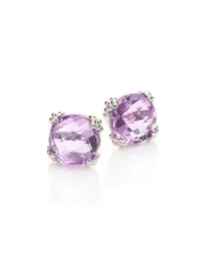 Shop Anzie Dew Drop Cluster Amethyst Stud Earrings In Light Purple