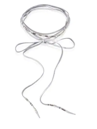Shop Chan Luu White Mother-of-pearl & Leather Wrap Necklace