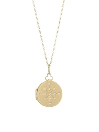 Shop Devon Woodhill Jamie 18k Brushed Yellow Gold & Diamond Locket Necklace