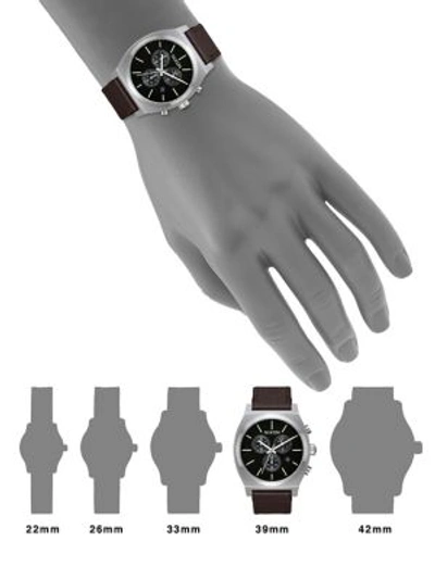 Shop Nixon Time Teller Chronograph Leather Strap Watch In Black Saddle