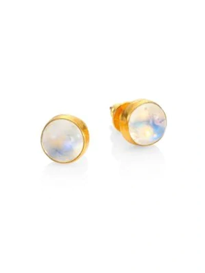 Shop Gurhan Amulet Hue Small Moonstone & 24k Yellow Gold Stud Earrings