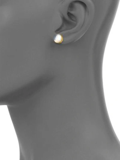 Shop Gurhan Amulet Hue Small Moonstone & 24k Yellow Gold Stud Earrings
