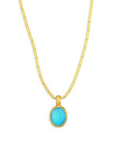 Shop Gurhan Amulet Hue Opal & 24k Yellow Gold Pendant Necklace In Gold-opal