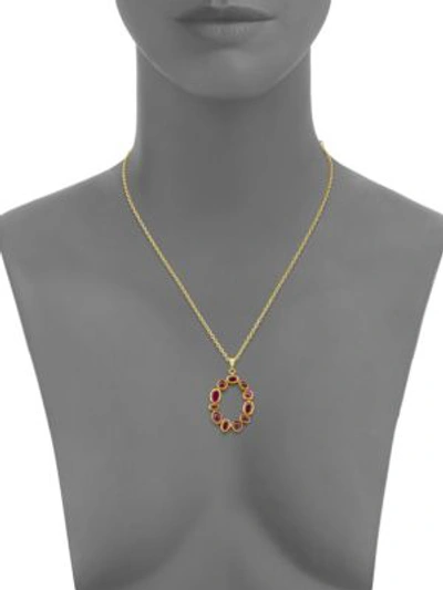 Shop Gurhan Women's Amulet Hue Ruby & 24k Yellow Gold Pendant Necklace