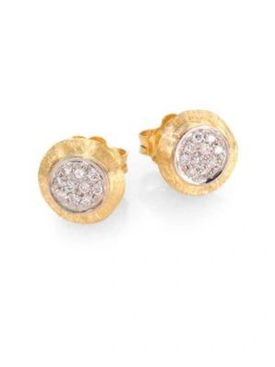 Shop Marco Bicego Women's Delicati Diamond, 18k Yellow & White Gold Stud Earrings