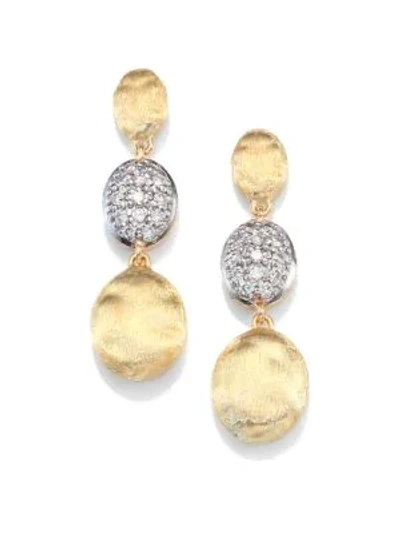 Shop Marco Bicego Women's Siviglia Diamond & 18k Yellow Gold Triple-drop Earrings