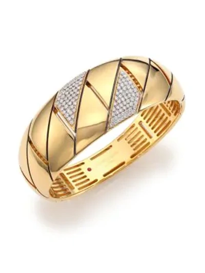 Shop Roberto Coin Appassionata Diamond & 18k Yellow Gold Bangle Bracelet