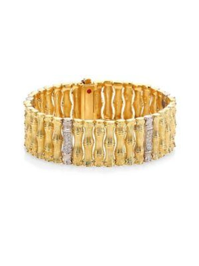Shop Roberto Coin Bonsai Diamond, 18k Yellow Gold & 18k White Gold Bracelet