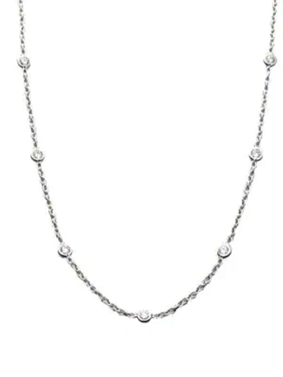 Shop Roberto Coin Women's Diamond By The Inch 18k White Gold & Diamond 13-station Necklace/16"
