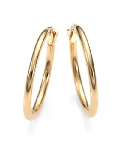 Shop Roberto Coin Women's 18k Yellow Gold Oval Hoop Earrings/1"