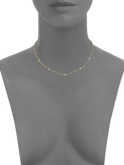 Shop Roberto Coin Women's Diamond By The Inch 18k Two-tone Gold & Diamond 7-station Necklace/16" In Yellow White Gold