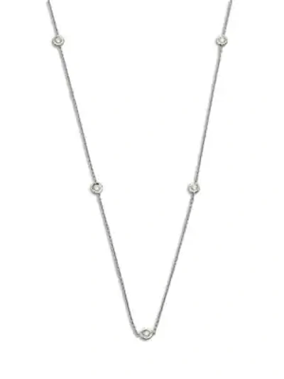 Shop Roberto Coin Women's Diamond By The Inch 18k White Gold & Diamond 5-station Necklace/18"