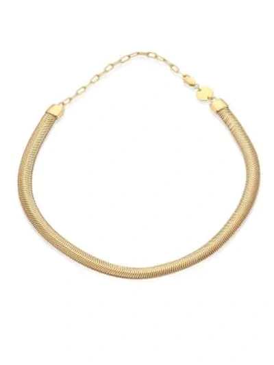 Shop Jennifer Zeuner Jewelry Della Snake Chain Choker In Gold