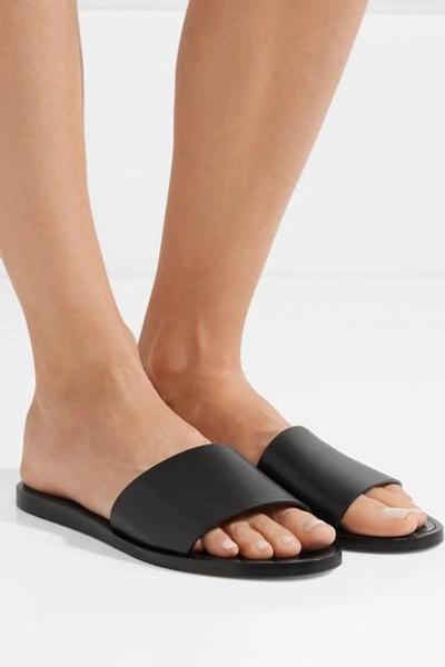 Shop Common Projects Leather Slides In Black