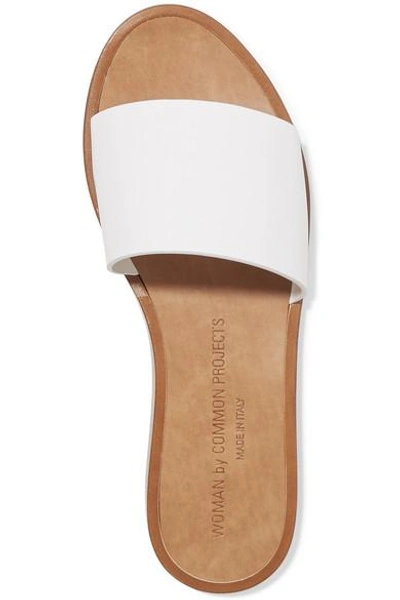 Shop Common Projects Leather Slides In White