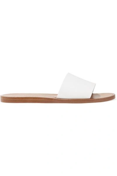 Shop Common Projects Leather Slides In White