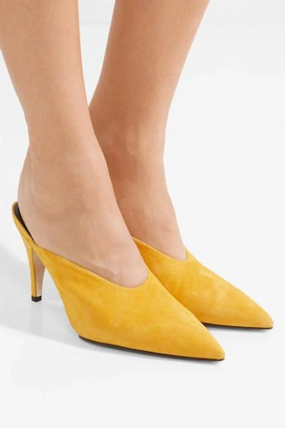 Shop Calvin Klein 205w39nyc Roslynn Suede Mules In Saffron