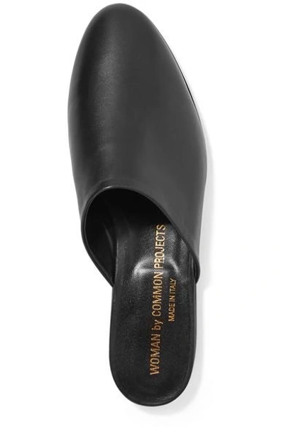 Shop Common Projects Leather Slippers In Black