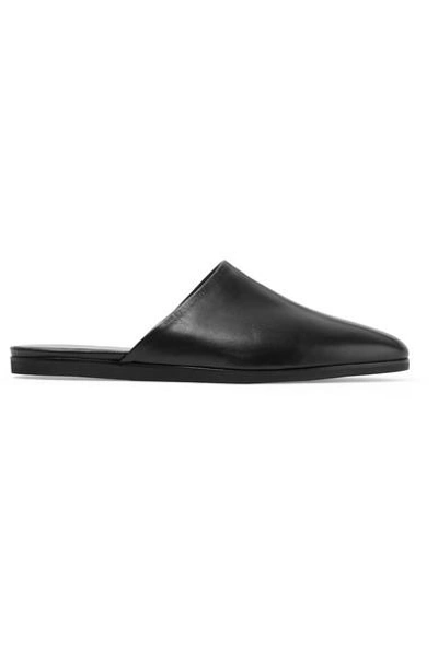 Shop Common Projects Leather Slippers In Black