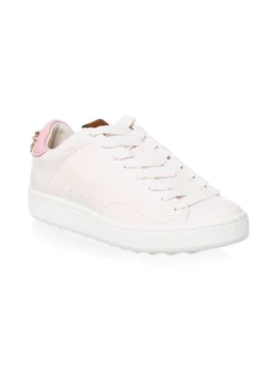 Shop Coach Leather Lace-up Low-top Sneakers In Petal