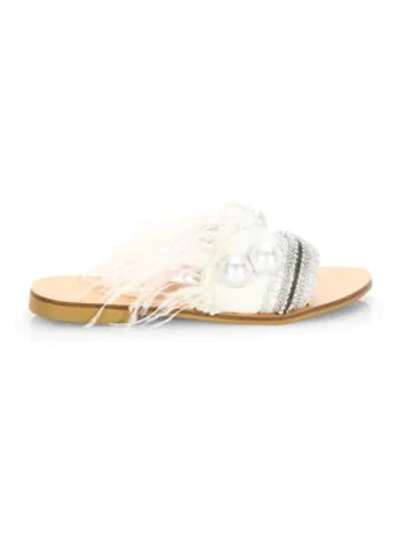 Shop Elina Linardaki Mon Cherie Leather Sandals In White