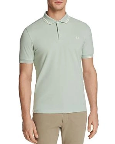 Shop Fred Perry Twin Tipped Polo - Slim Fit In Mint