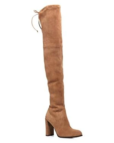 Shop Stuart Weitzman Women's Hiline Suede Over-the-knee Boots In Nutmeg